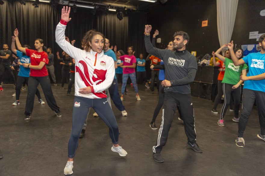 Birmingham gymmast Mimi-Isabella Cesar visits Bhangra fitness class as excitement grows for 2022 Games
