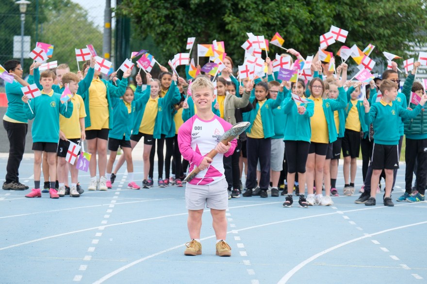 Team England athletes on tour with the Queen’s Baton Relay