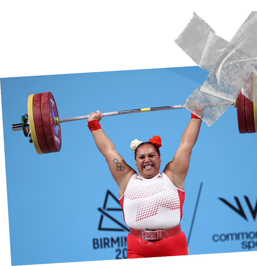 Athlete posing strong