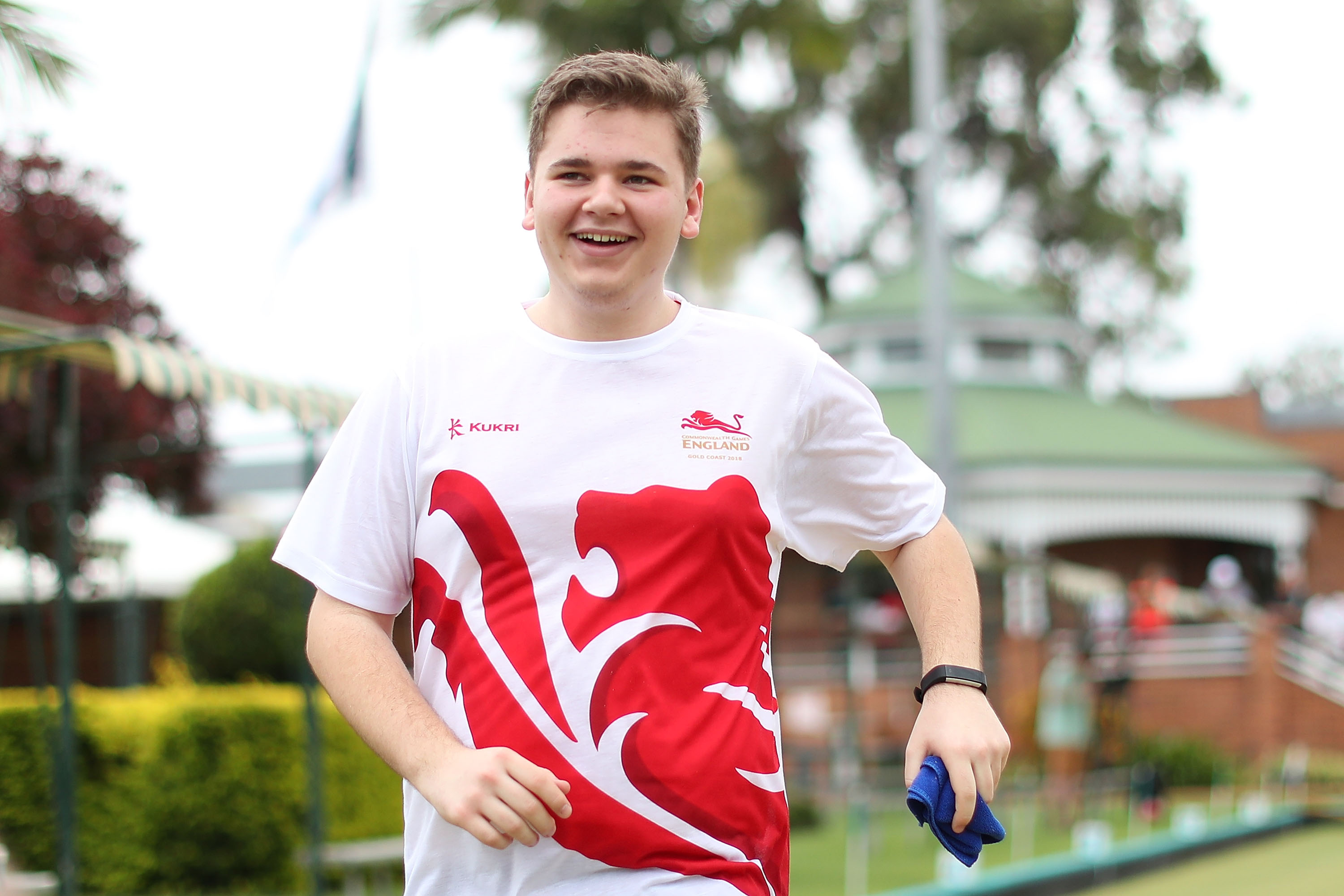 Kieran Rollings at Team England's Lawn Bowls preparation camp for Gold Coast 2018